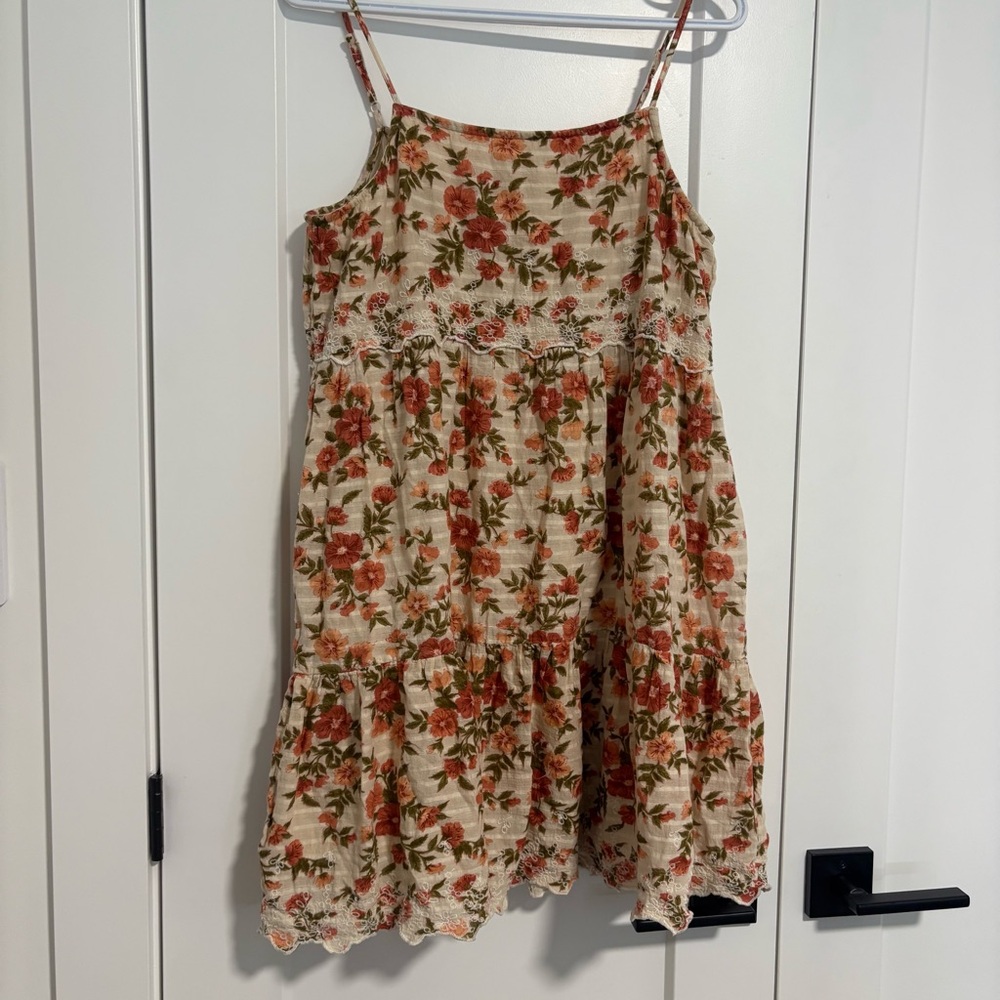 American Eagle Floral Print Summer Spring Short Mini Dress Women's Size Medium - Picture 2 of 11